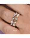 SLAETS Jewellery Multi-shape Eternity Ring with Fancy Shaped Diamonds, 18Kt White Gold (watches)